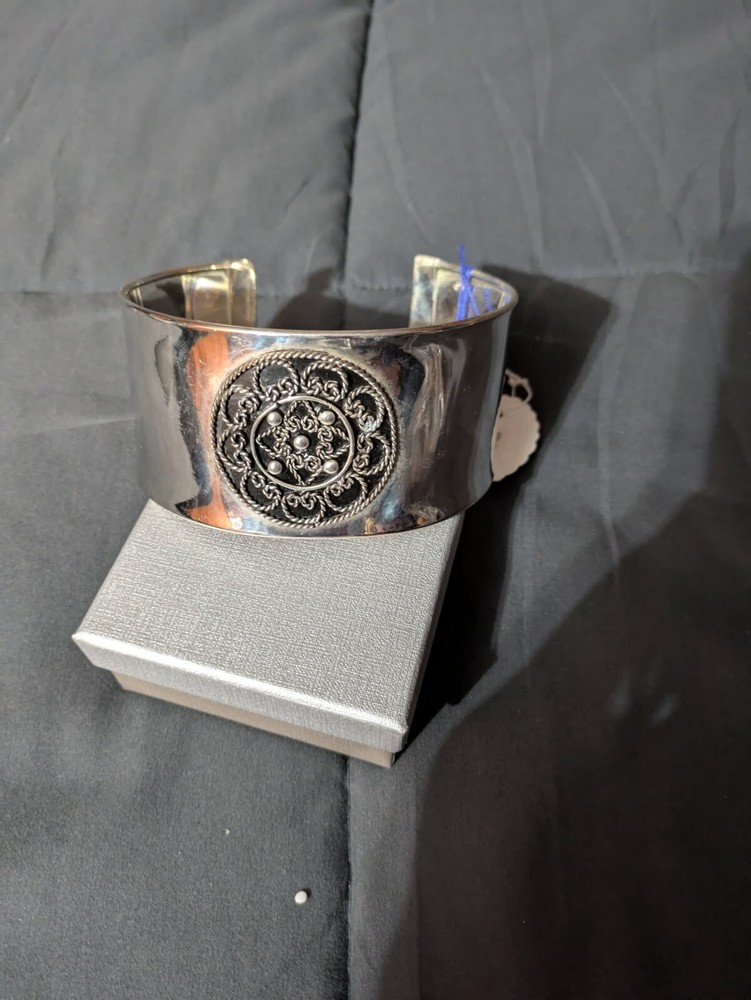 Metal Silver Upper Arm Cuff Bracelet Opens