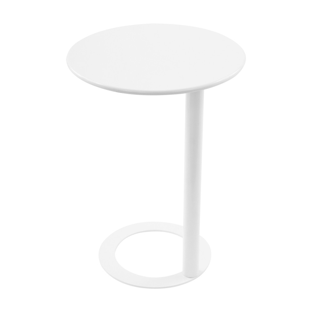 48 x 69 cm Round Side Table with O-shaped Base, Side Table for Small Spaces