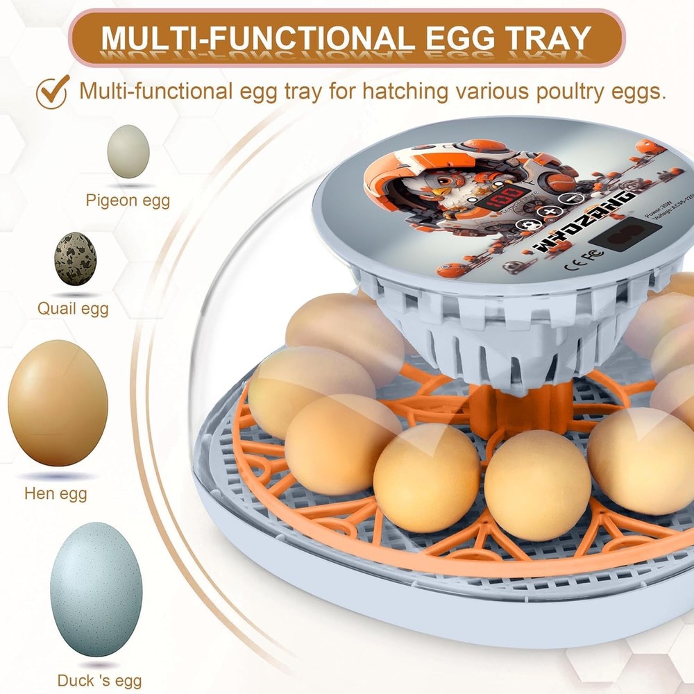 Smart 12-Egg Incubator with Automatic Turner & Temperature Control - Mechachick