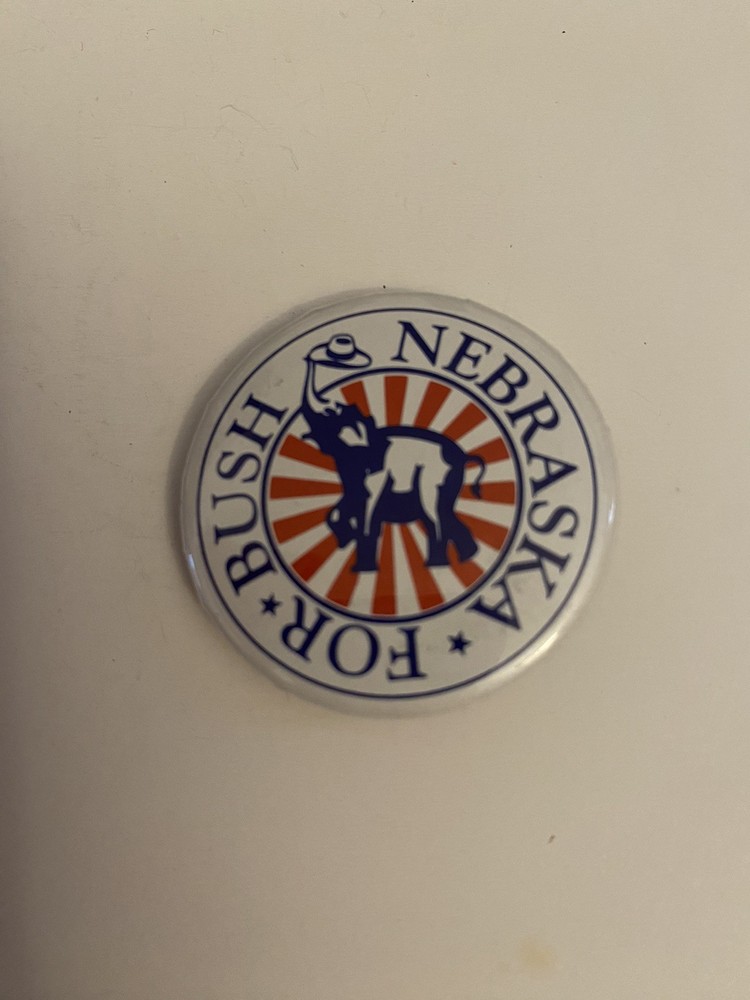 Nebraska For Bush Pin Back Button P98