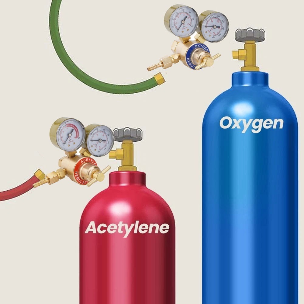 Solid Brass OXYGEN & ACETYLENE Regulators 4 Welding Fit Victor Gas Torch Cutting