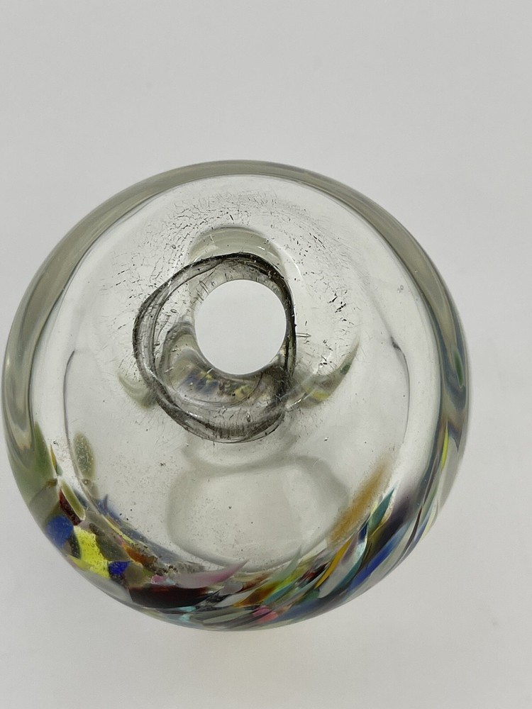 Confetti Art Glass Vase Hand Blown, EUC