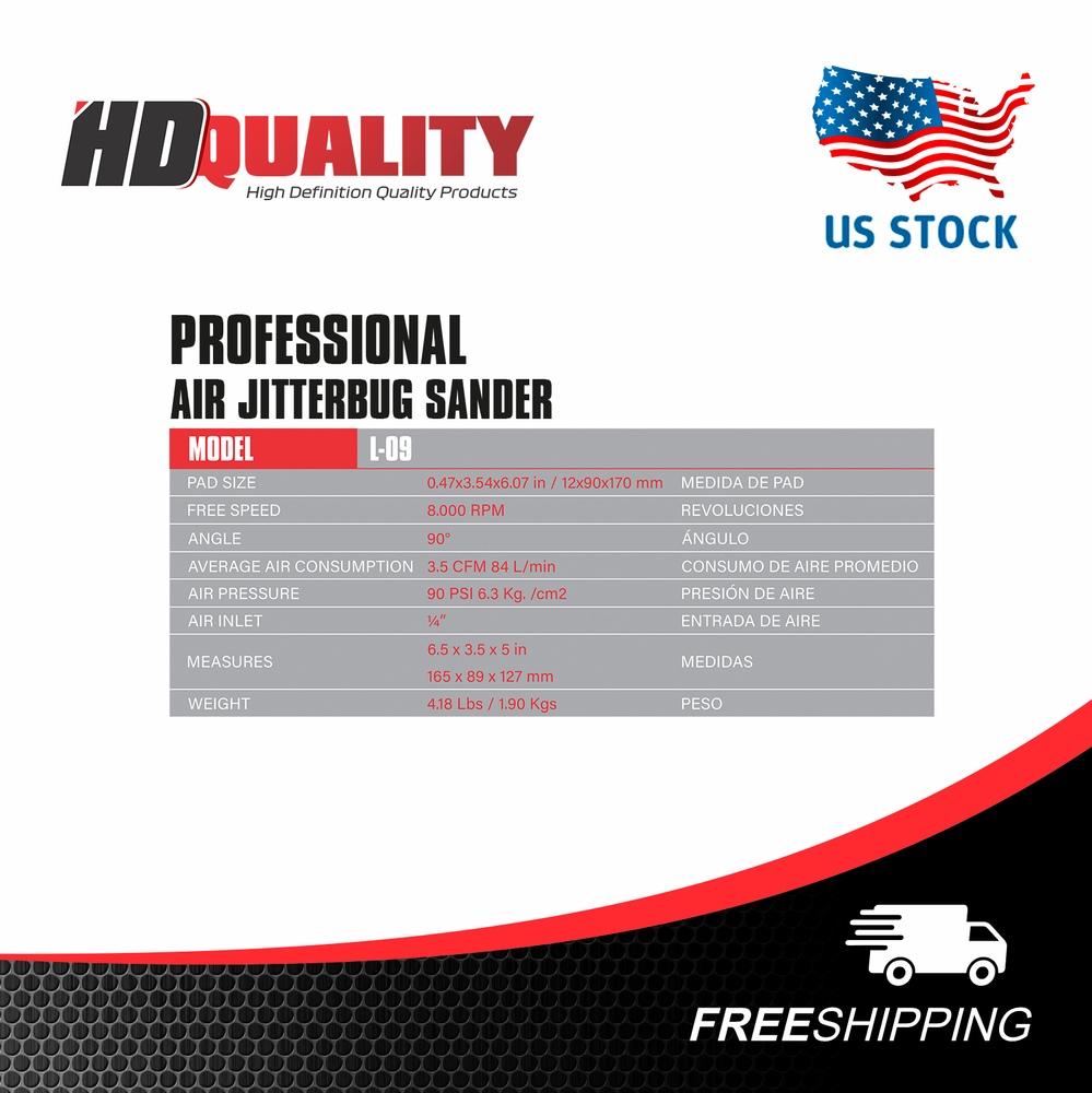 HDQ PROFESSIONAL PNEUMATIC AIR JITTERBUG SANDER
