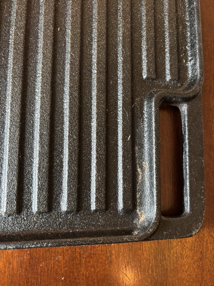 Cast Iron Reversible Griddle Pan Flat & Ribbed Grill 18x10 Double Sided