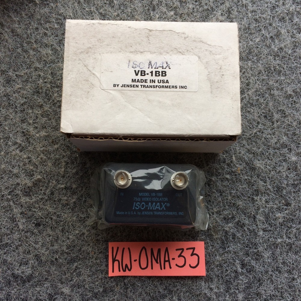 Jensen Transformers VB-1BB ISO-MAX Composite Video Isolator w/BNC Connectors
