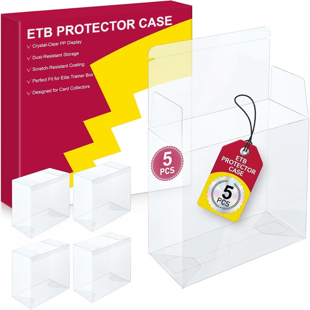 【5 Pcs】PKMN ETB Protector Case, Elite Trainer Box Protector, ETB Box Plastic