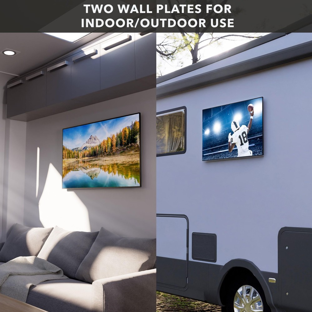 Mount-It! RV TV Mount, Rust-Proof Polymer, Dual Wall Plates & Quick-Release, ...