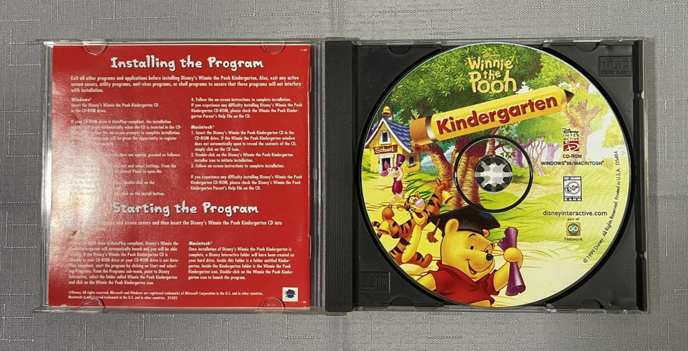 Disney's Winnie the Pooh Kindergarten CD-ROM PC Software Education Program