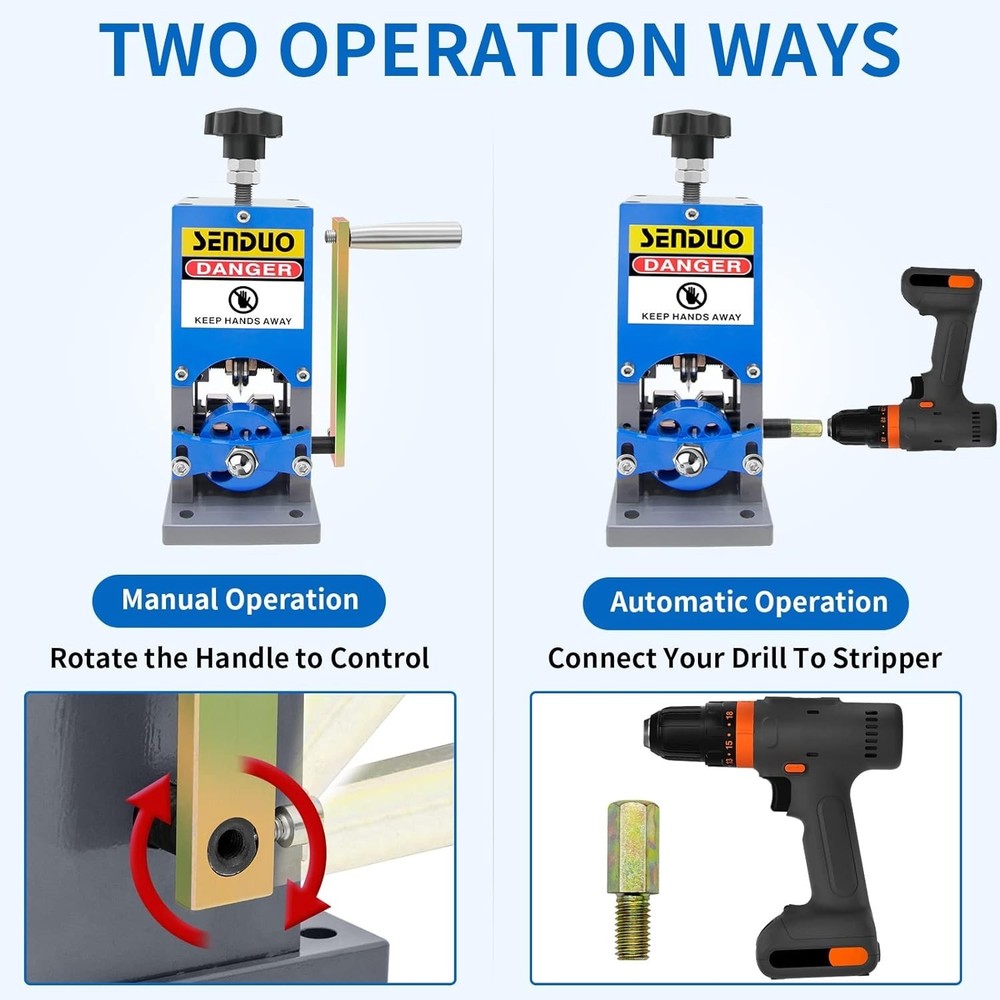 Portable Wire Stripping Machine with Gloves & Spare Blade – Dual Function