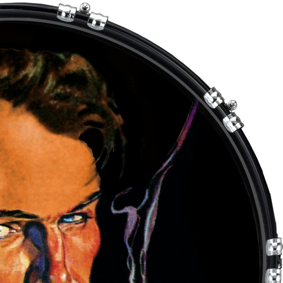 20" Custom Bass Kick Drum Front Head Graphic Graphical Smokin Dude