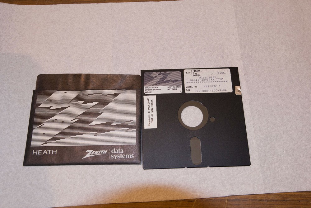 Vintage 1980 Heath Zenith Microsoft Basic 80 CP/M 5.25" Disk, HMS-837-1