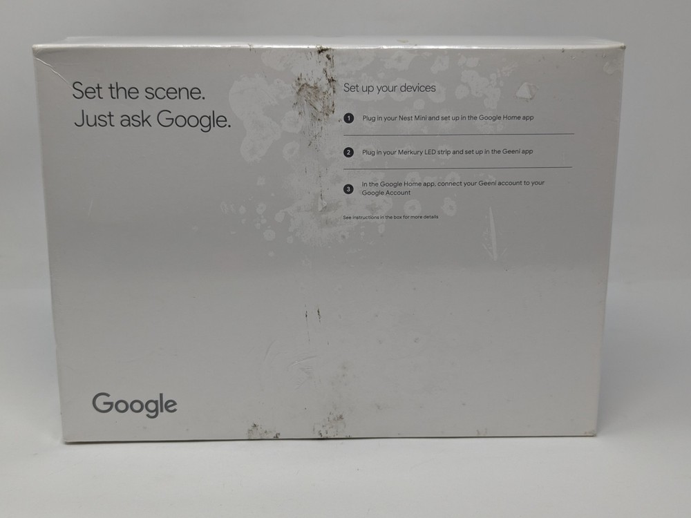 Google Nest Mini Black Merkury Innovations Smart LED Lightstrip Bundle