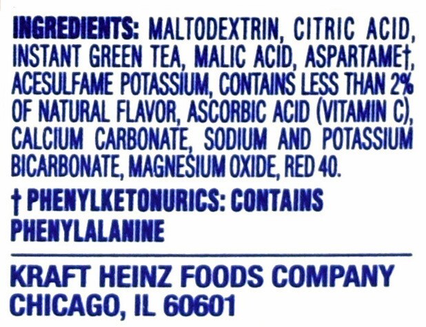4 10-Quart Boxes Crystal Light Raspberry Green Tea Drink Mix