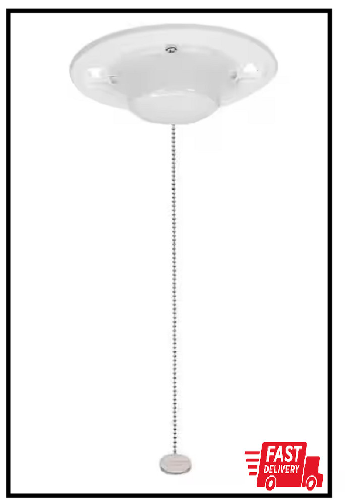 LED Closet Utility Light with Pull Chain - Flush Mount, 650 Lumens, 7-Watt