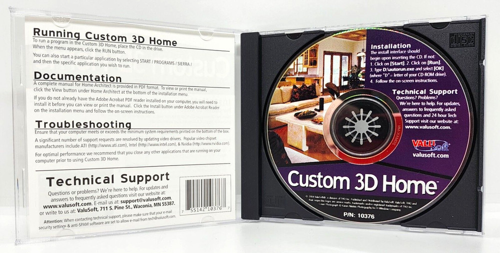 CUSTOM 3D HOME / 4 COMPLETE PRODUCTS PC CD-ROM SOFTWARE (2004) VALUSOFT