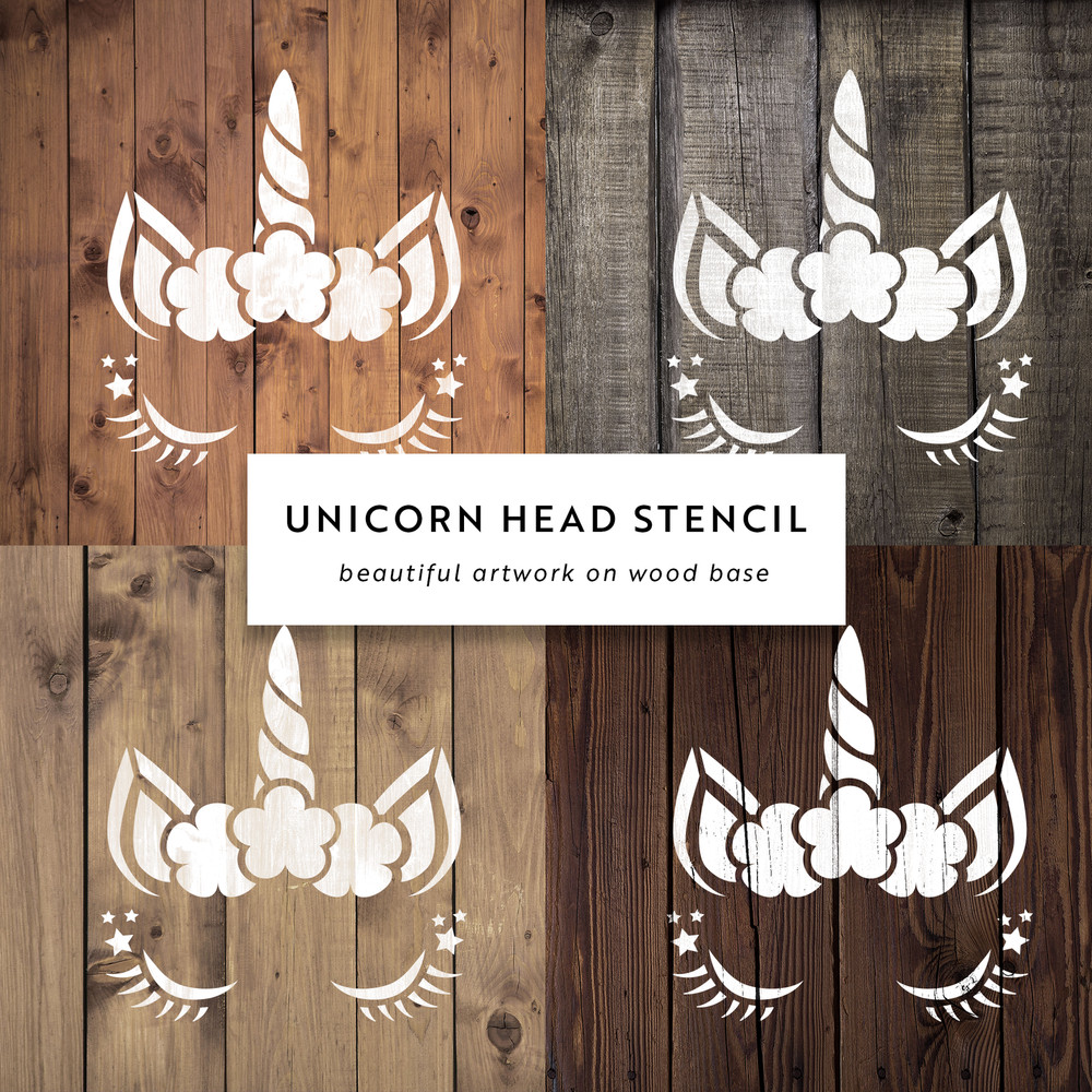 Unicorn Head Stencil - Durable & Reusable Mylar Stencils