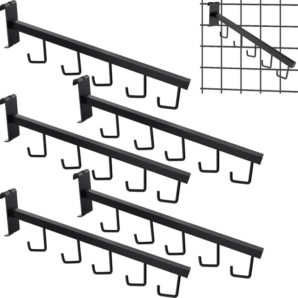 5 Pack Gridwall Waterfall Faceout with 5 Hooks Gridwall Clothes Hanger Gridwall