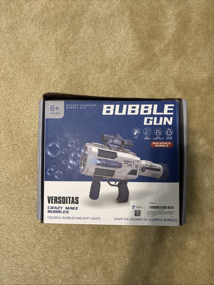 Open Box Versditas Automatic Bubble Gun Rocket Launcher With All Accessories