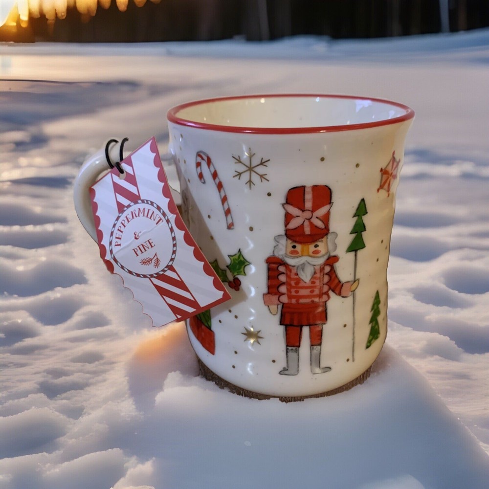 Peppermint & Pine Nutcracker Mug Candy cane Presents Snowflakes Peppermint’s