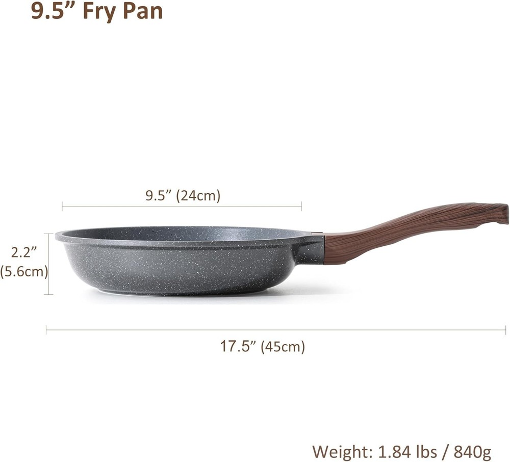 Durable 9.5-Inch Nonstick Omelette Pan with Induction Compatibility & Easy Clean