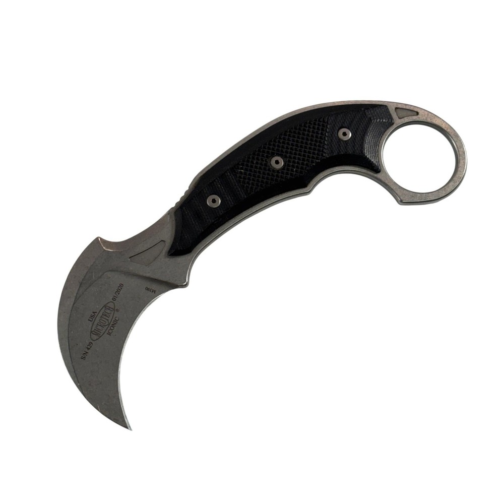 Microtech Bastinelli Iconic Karambit M390 Steel Fixed Blade Knife