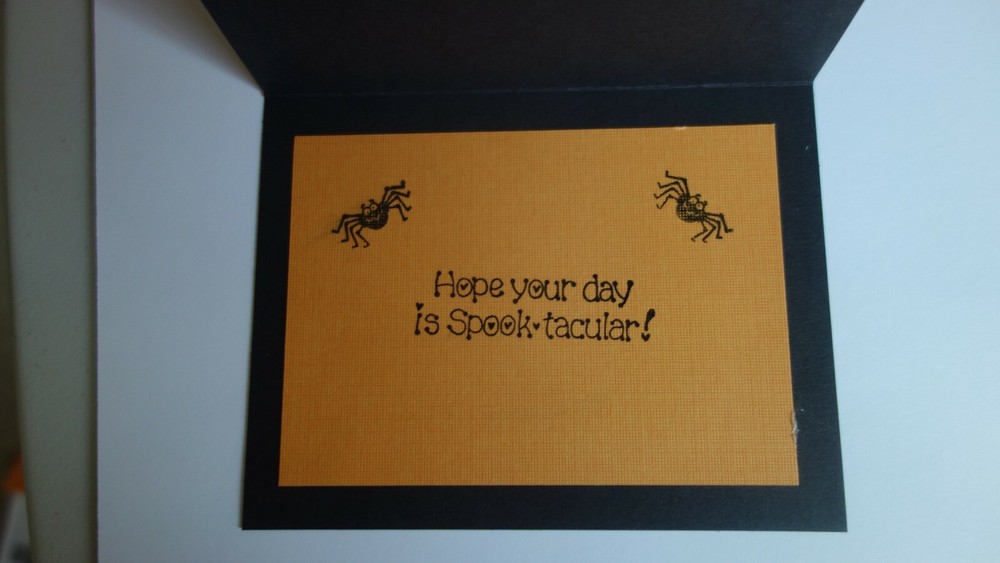 Handmade Halloween Card Spiderweb Witch Cauldron Spider Black Cat