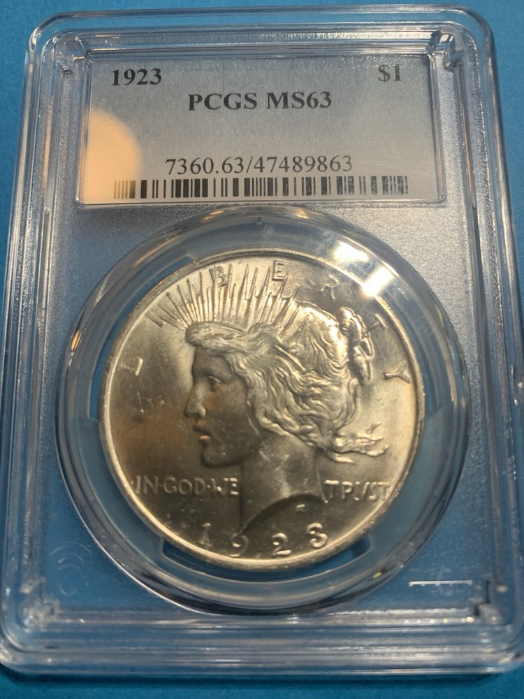 1923 Philadelphia Peace Dollar PCGS MS63