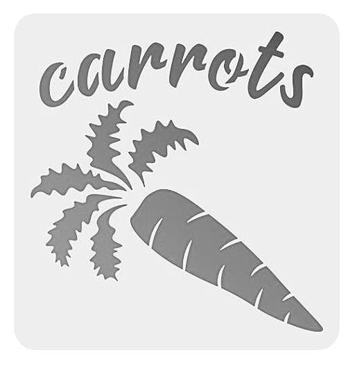12"x12" Clear Plastic Stencil - Carrots (SA951)