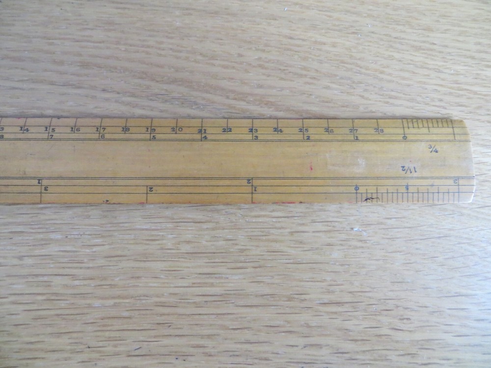 VINTAGE BOXWOOD SCALE RULER 1ft - Armstrong - Multiple Graduations