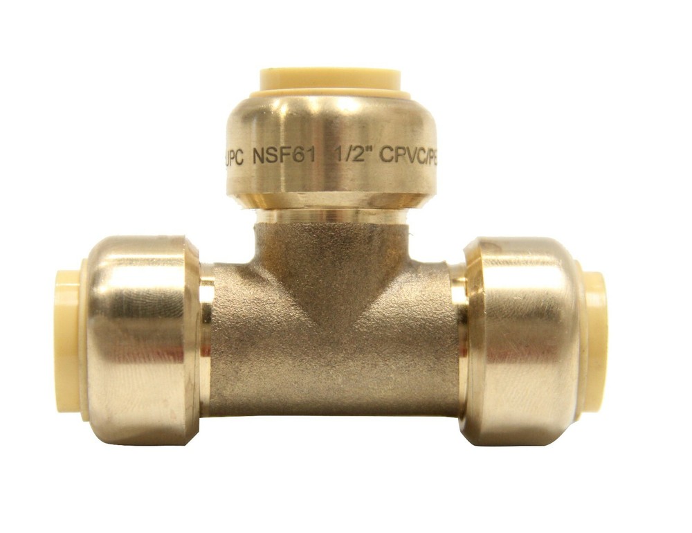 EFIELD 1 PC 3/4" Push Fit Tee PEX Fitting. Lead Free