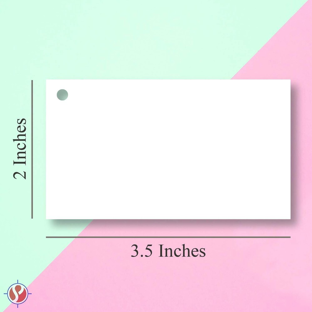 3.5 x 2” Extra Thick Blank White Study Flash Cards - 1000 Cards (Punched)
