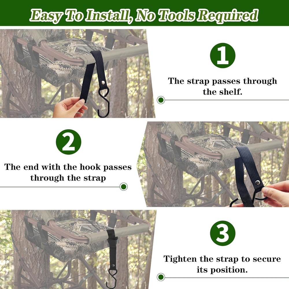 4 Pack Treestand Strap Hooks Heavy Duty Hanging Hooks Treestand Platform Saddle