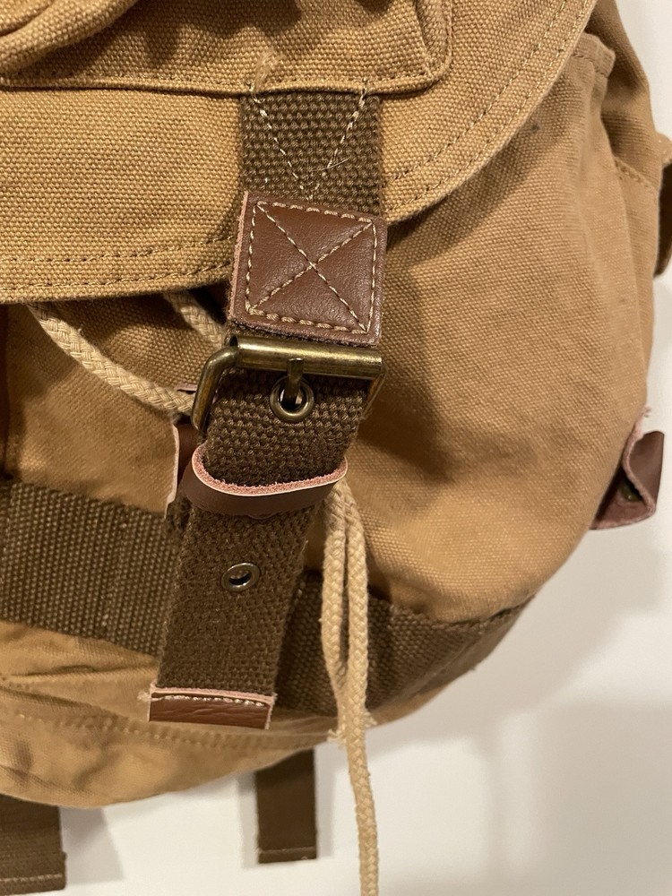 NWT Cotton Canvas & Leather Backpack | Camera Day Outdoors Bag
