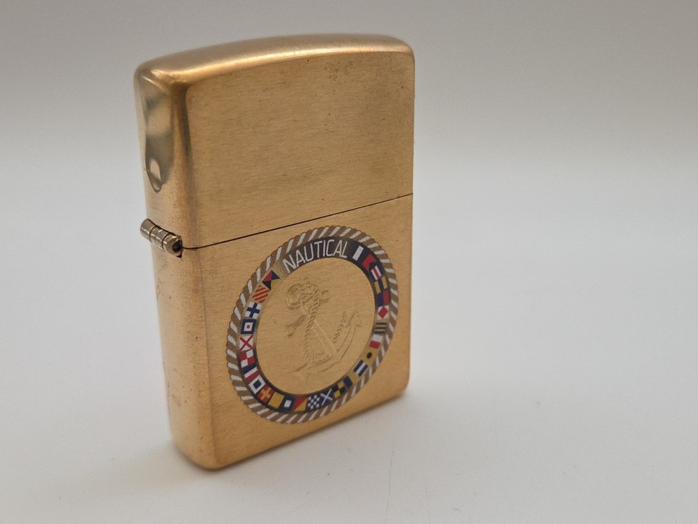 ZIPPO LIGHTER BRUSHED BRASS SIGNAL FLAG 2019