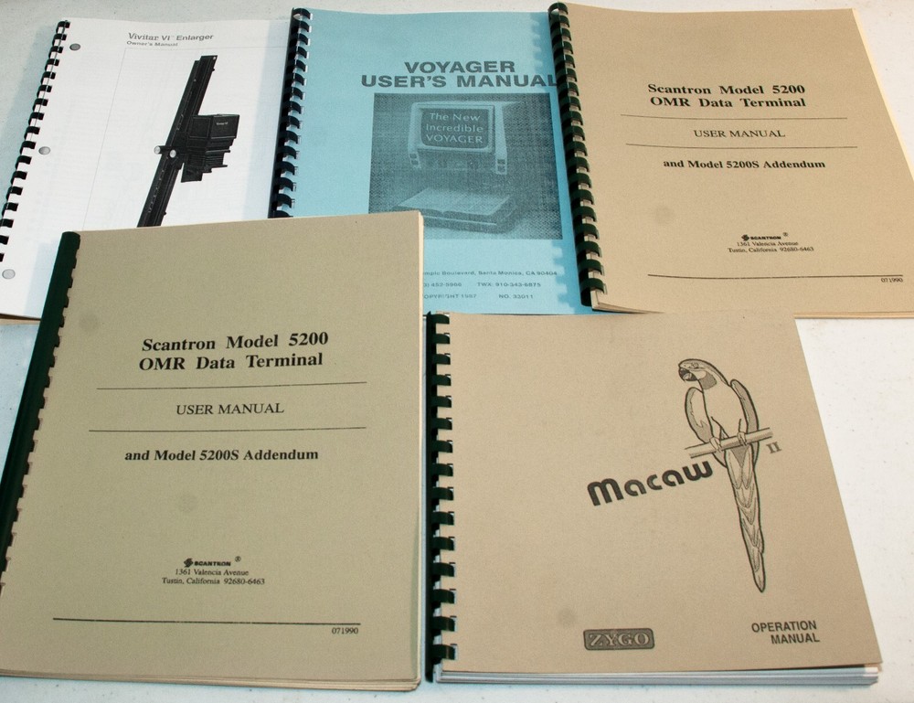 5 Misc. Camera & AV Equipment Users, Owner's & Operators Manual Copies