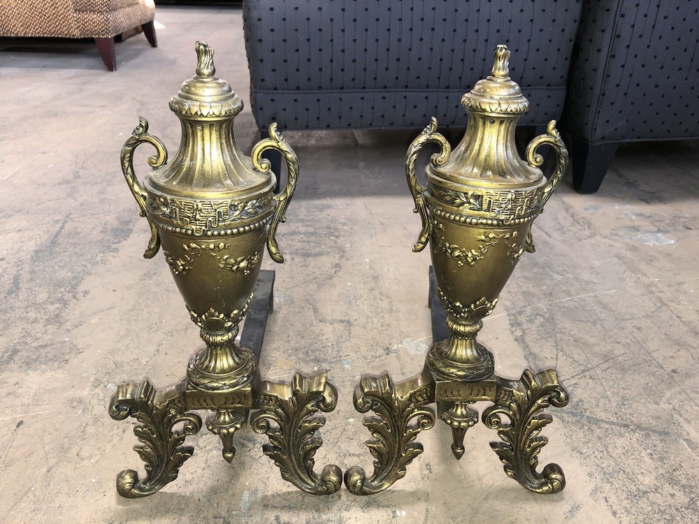 Antique Andirons Urn Form