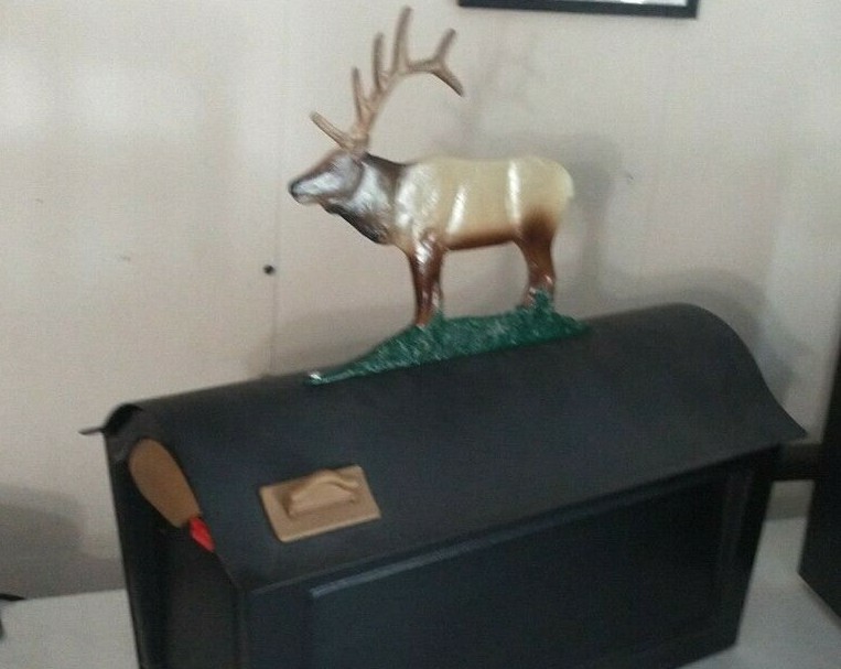 3D ELK Mailbox topper/ornament,.Solid STURDY CAST aluminum AS SHOWN.