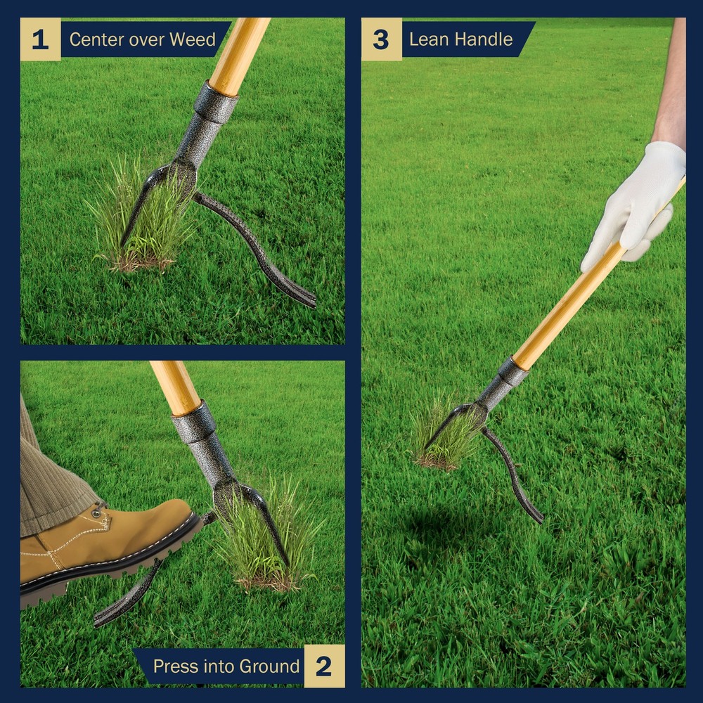 Stand Up Weed Puller Tool with Handle 45.6” Weeder Puller Cast Weed Remover