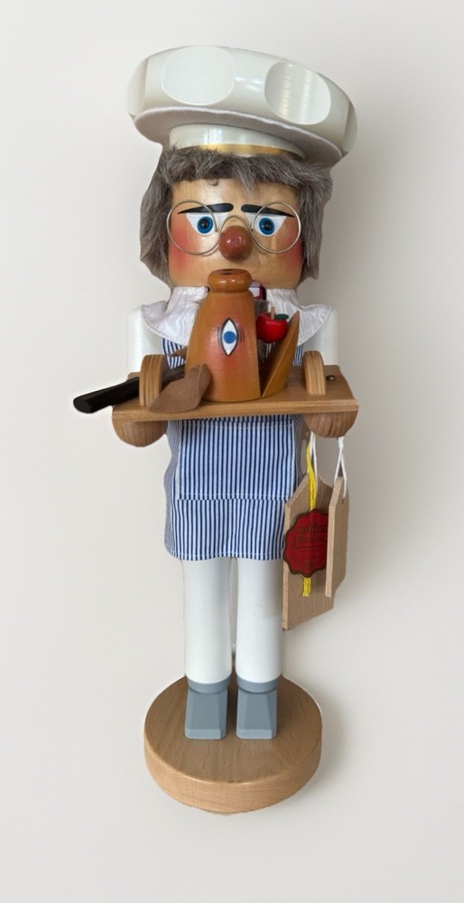 Steinbach Nutcracker Gourmet Chef Pig On A Platter German Made #316