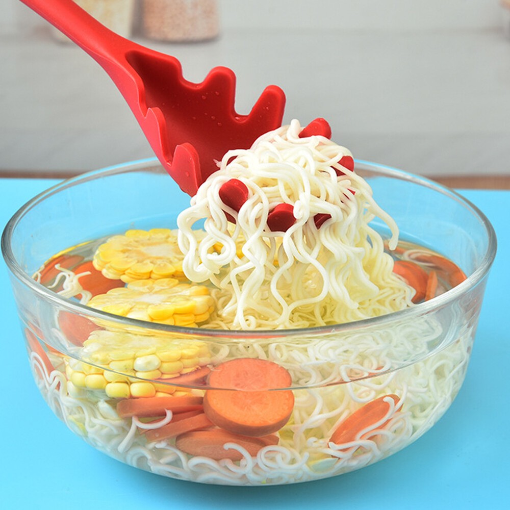 US 1-2 Pack Silicone Pasta Fork Heat Resistant Noodle Spaghetti Server Spoon