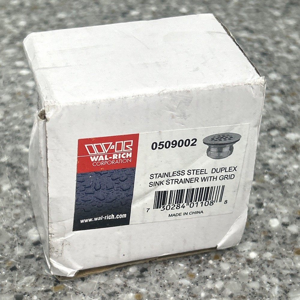 WAL-RICH DUPLEX SINK STRAINER - For Bar sinks - Laundry Sinks - Chrome