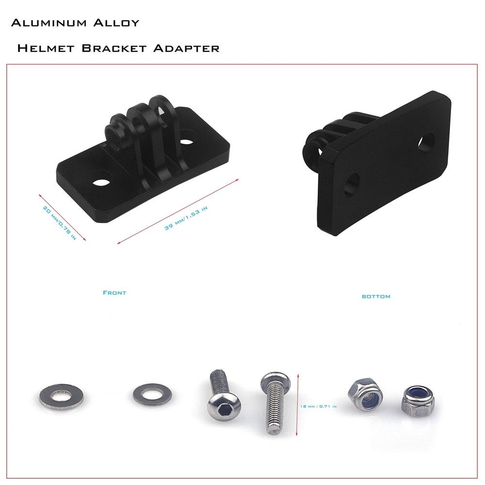Universal Helmet Fixed Mounts, Camera Metal Bracket Adapter, Camera Accessori...