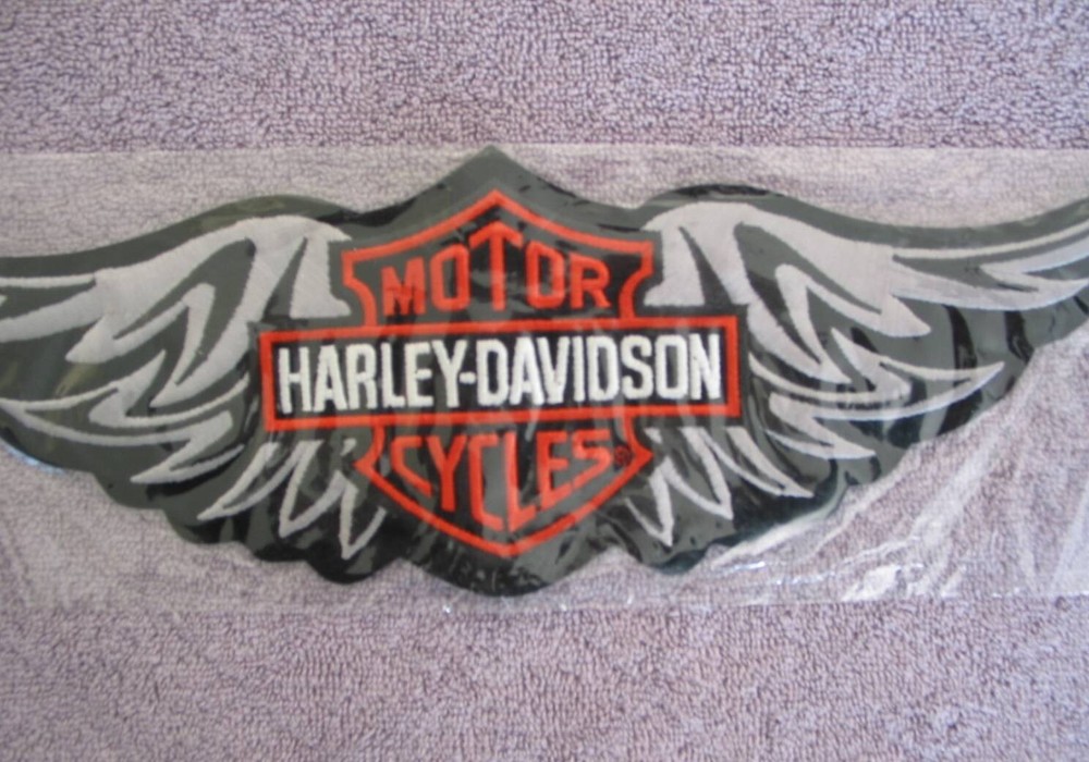 Harley Davidson Grey & Orange Wings Emblem / Patch