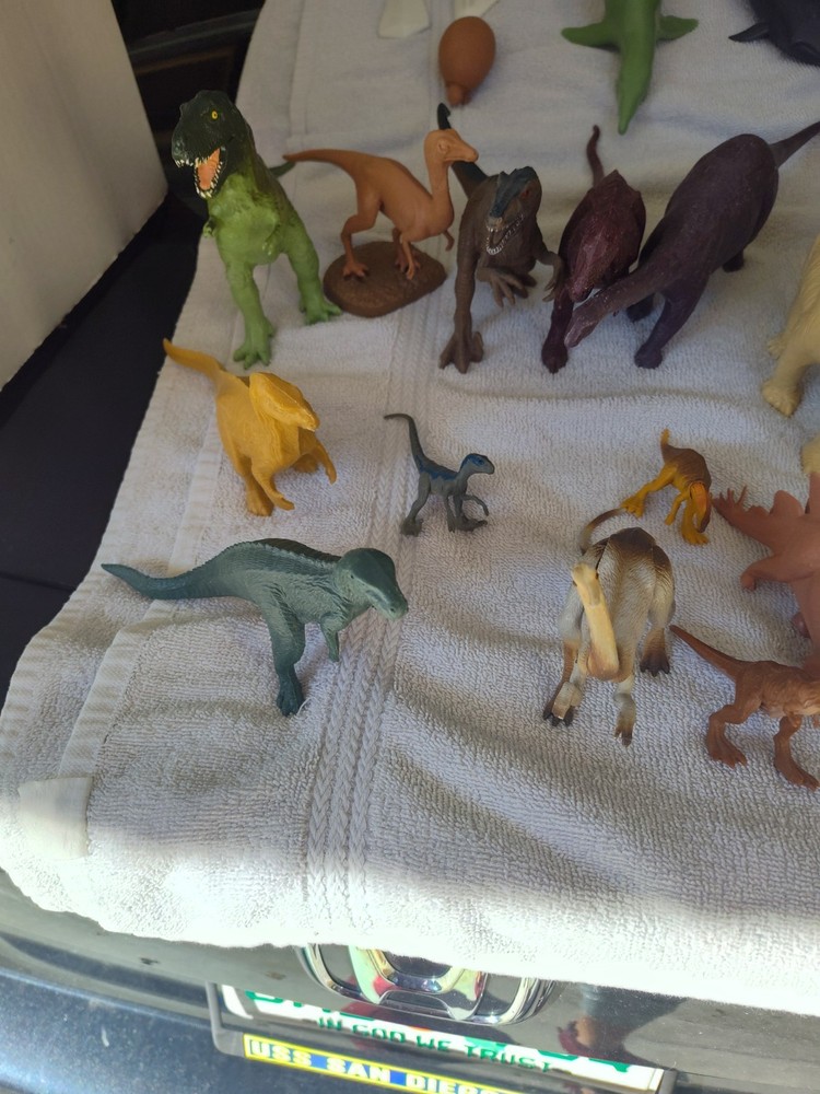 23 Hard plastic Dinosaurs various sizes
