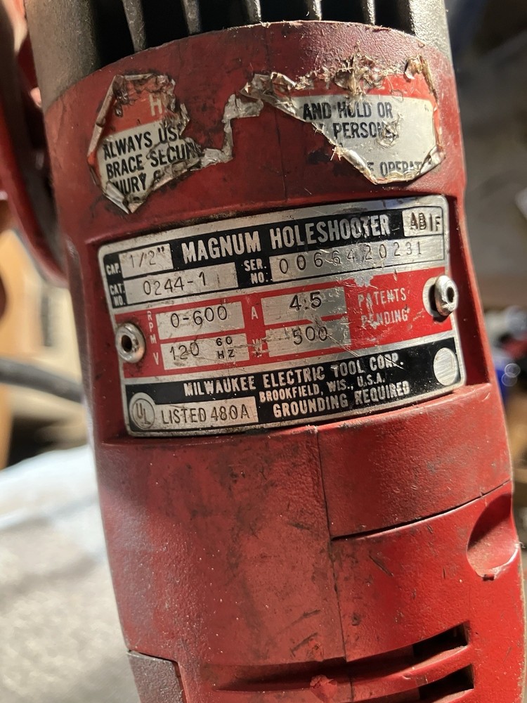 Milwaukee Electric Drill with Side Handle Attachment