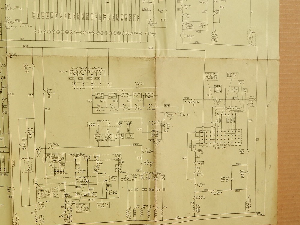 1951 Bally SPOT LITE Bingo pinball service schematic