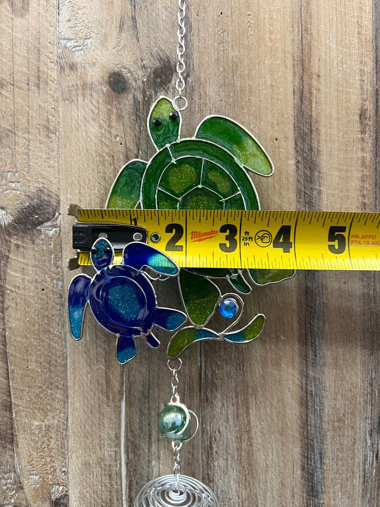 Turtle Metal Suncatcher Windchime 27" x 4"