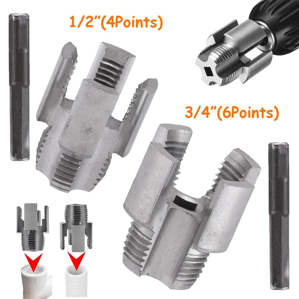 Integrated Internal, External Pipe Threading-Tool PVC Pipe Threader Cutting Kit