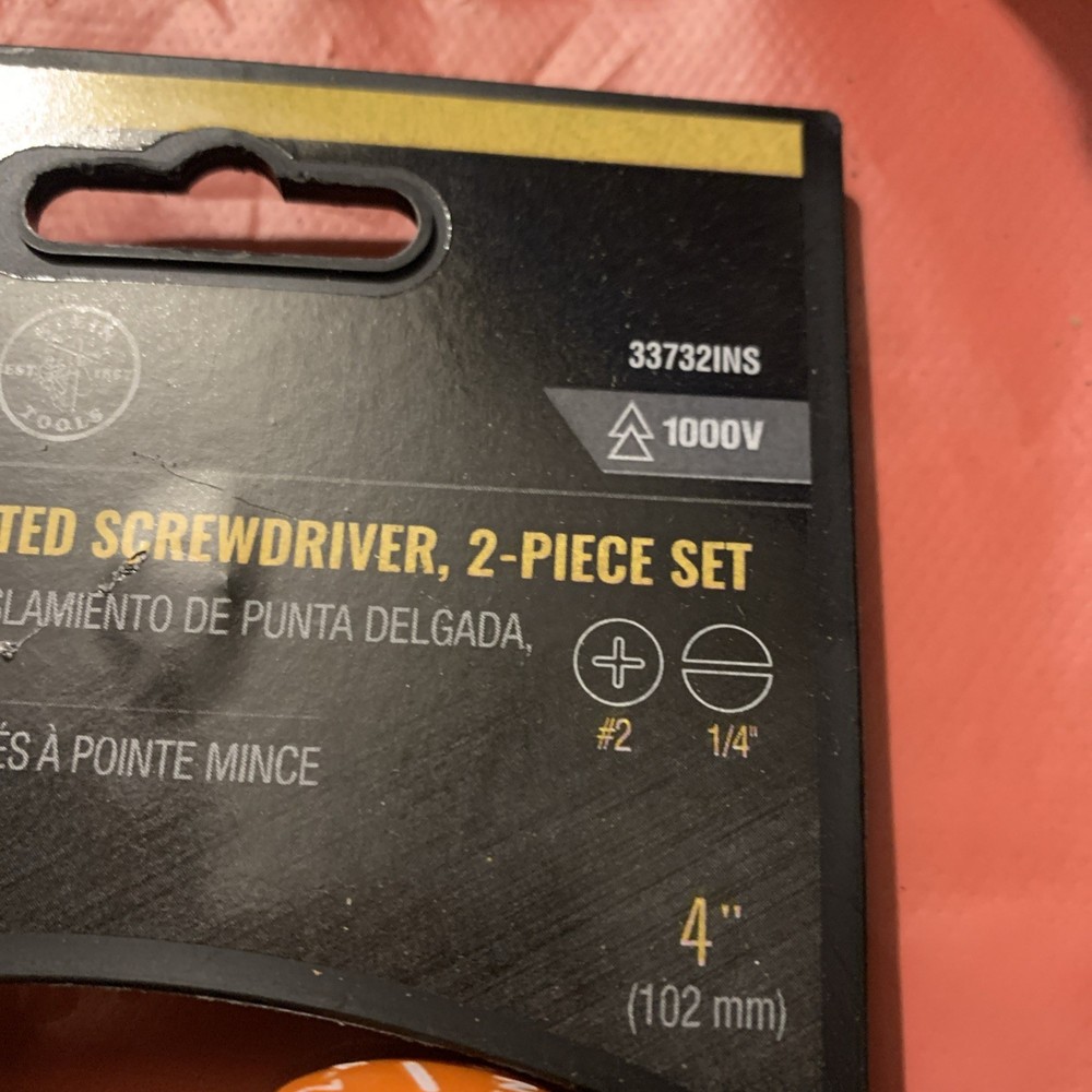 Klein Tools 33732INS Slim-Tip Insulated Screwdriver Set 2-Piece