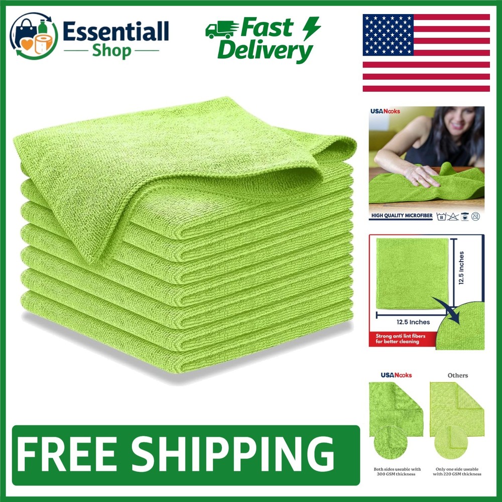 10x Grip-Root Weave Microfiber Cloths - 8 Pack for Ultimate Absorbency & Shine